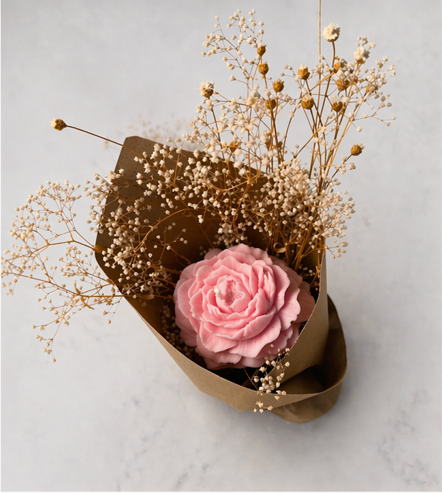Rose Blossom Candle Bouquet