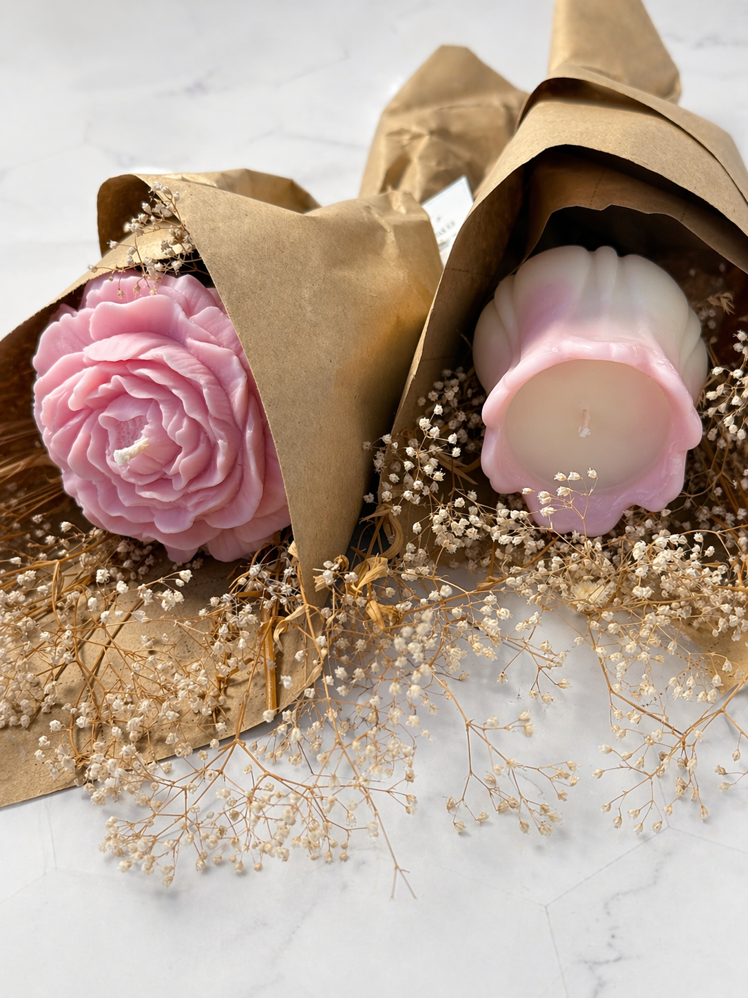 Peony Bloom Candle Bouquet