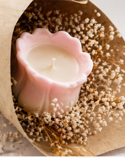 Peony Bloom Candle Bouquet
