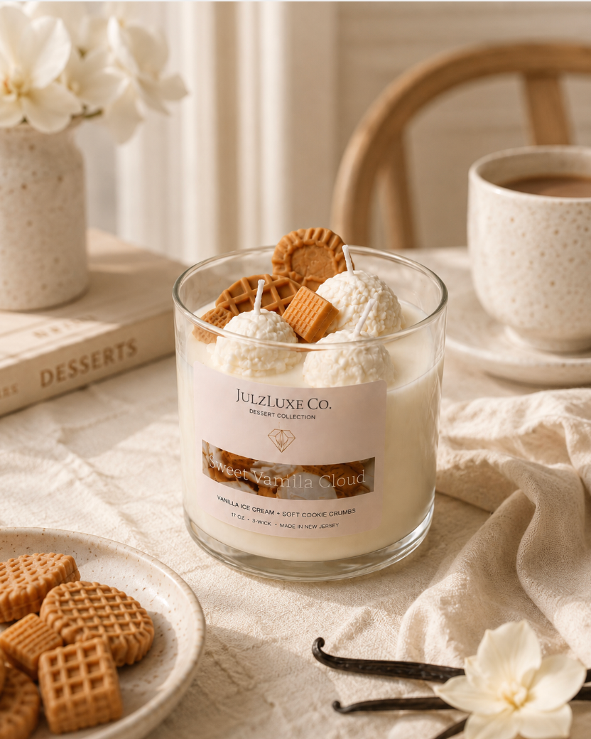 Sweet Vanilla Cloud | Vanilla Ice Cream & Cookie Crumbs Candle